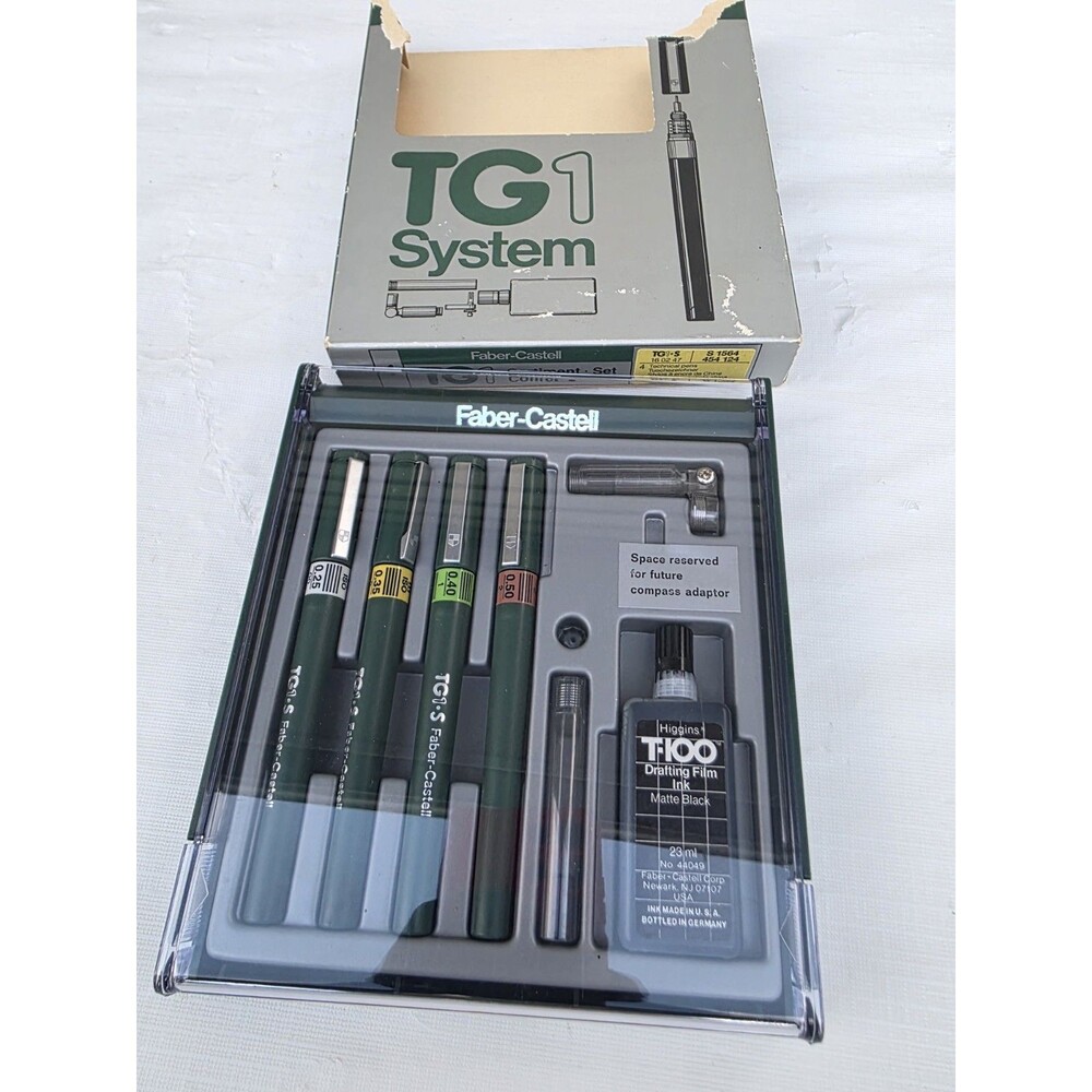 Faber-Castell TG1 System Rapidograph Technical Drafting Pen Set w/ Case